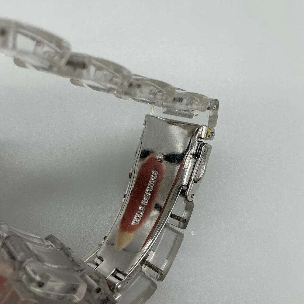 Fossil ES2364 Womens Watch 38mm MOP Clear Bracelet Crystals Date New Batt 7